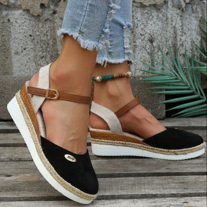 Anaïs - Sandales Compensées en Corde Naturelle au Style Bohème