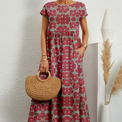 Robe fleurie en coton et lin – Élégante, légère et parfaite pour l’été