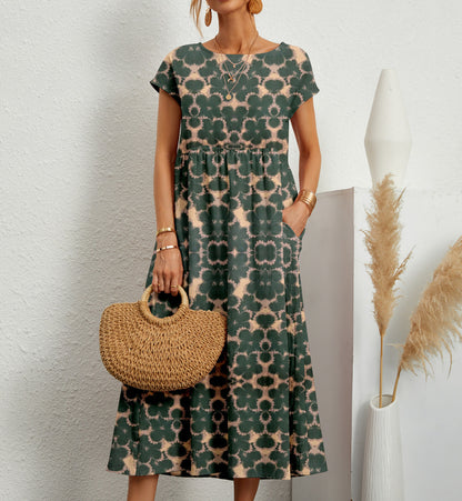 Robe fleurie en coton et lin – Élégante, légère et parfaite pour l’été