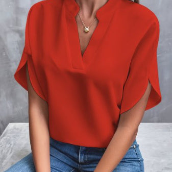 Manon – Blouse d'Été en Mousseline à Manches Courtes, Élégance Décontractée au Quotidien