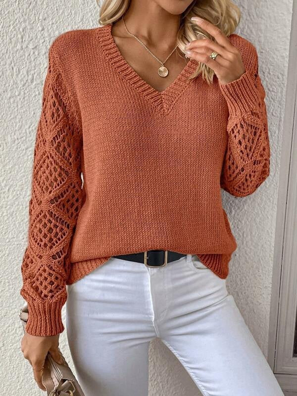 Pull femme en maille ajourée Chloé – Élégance et confort au quotidien
