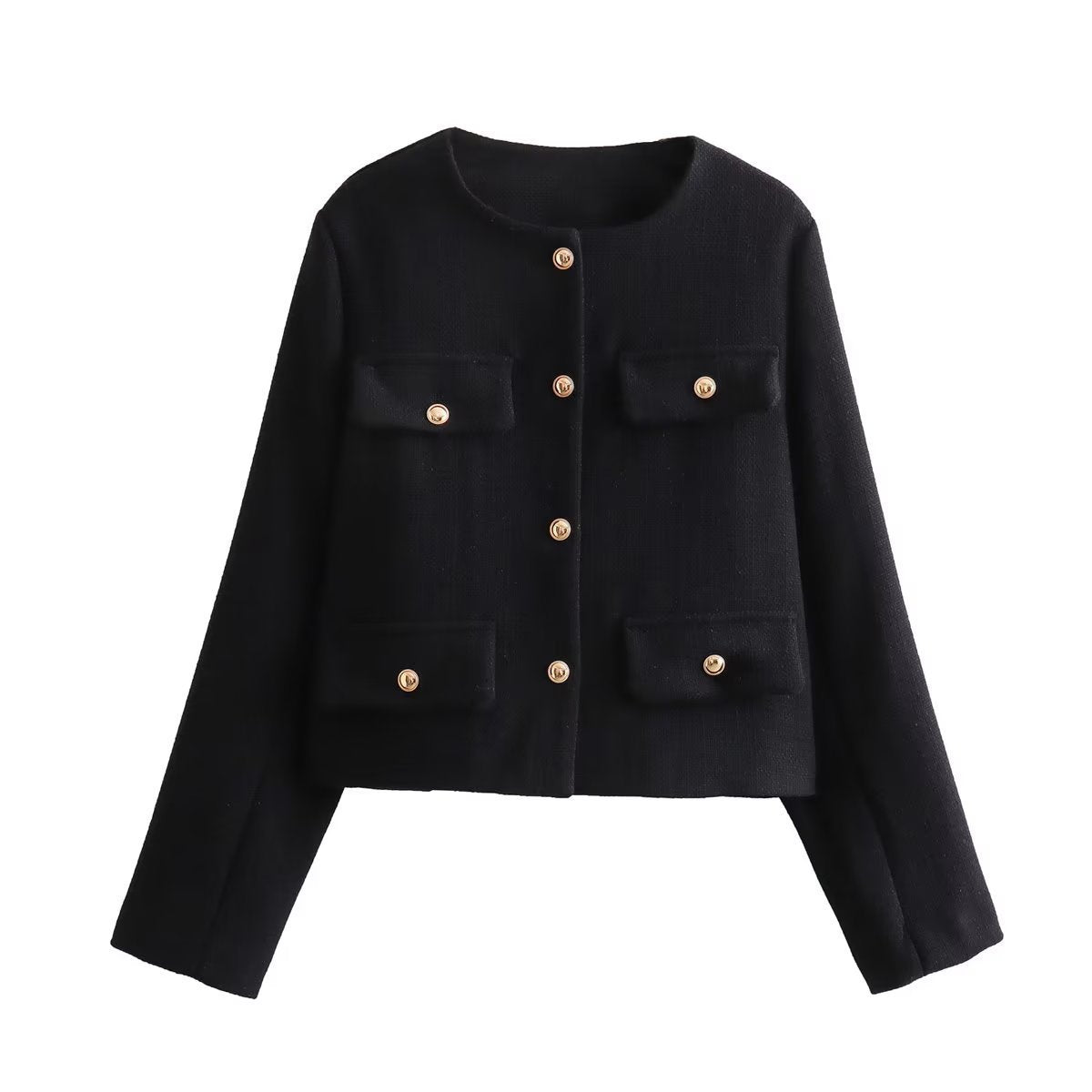 Élise | Veste Courte Femme Élégante avec Boutons – Chic et Polyvalente.