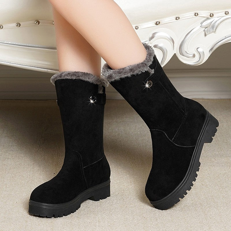 Louise – Bottines Courtes Fourrées pour un Hiver Chaleureux et Élégant