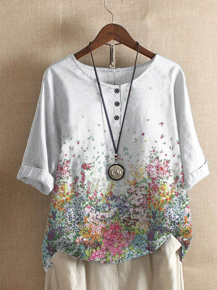 motif floral en 3D unique. Fabriqué en imitation coton et polyes