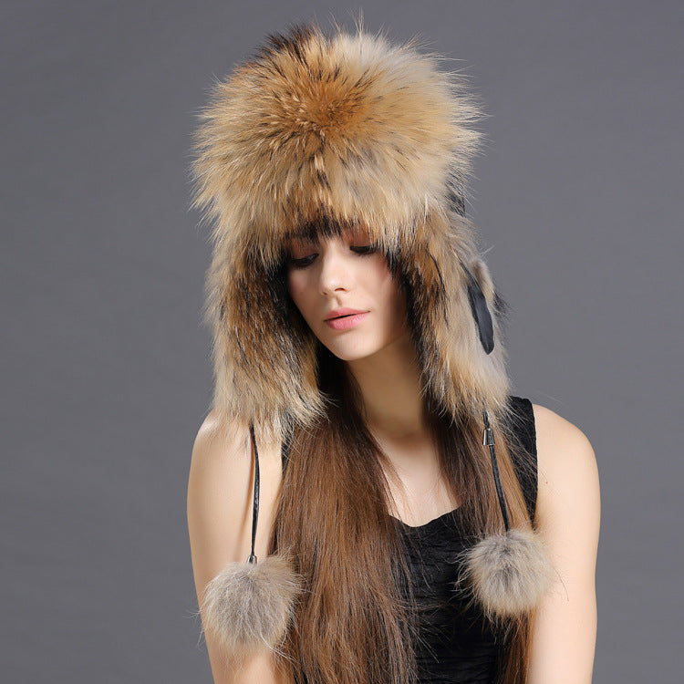 Chapeau Lei Feng en fourrure de renard coréenne - Mode automne hiver