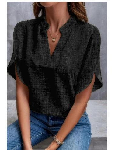 Manon – Blouse d'Été en Mousseline à Manches Courtes, Élégance Décontractée au Quotidien