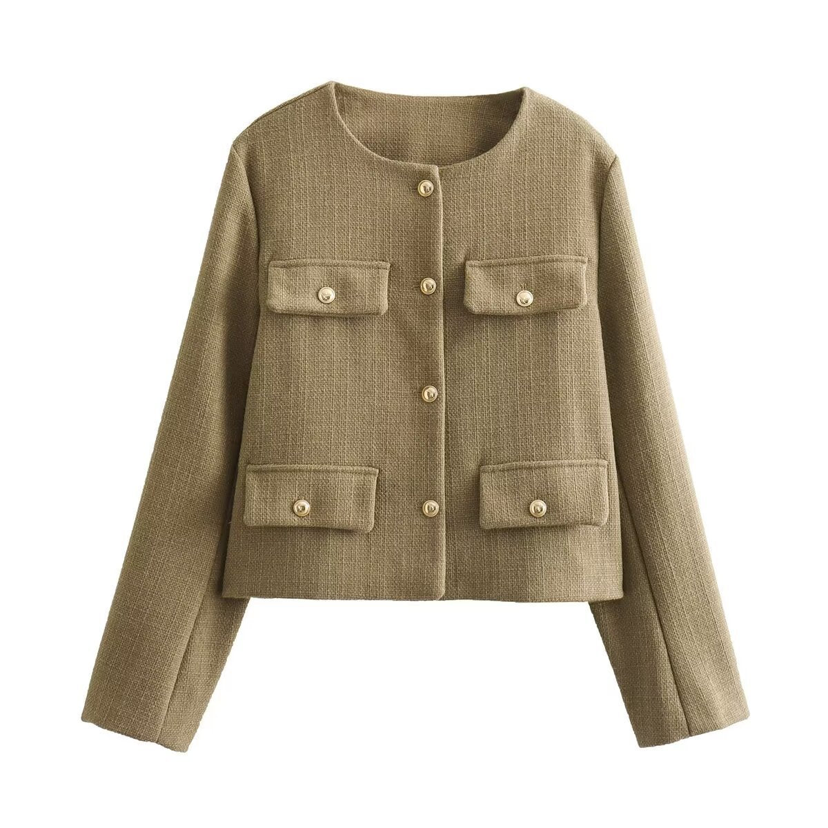 Élise | Veste Courte Femme Élégante avec Boutons – Chic et Polyvalente.