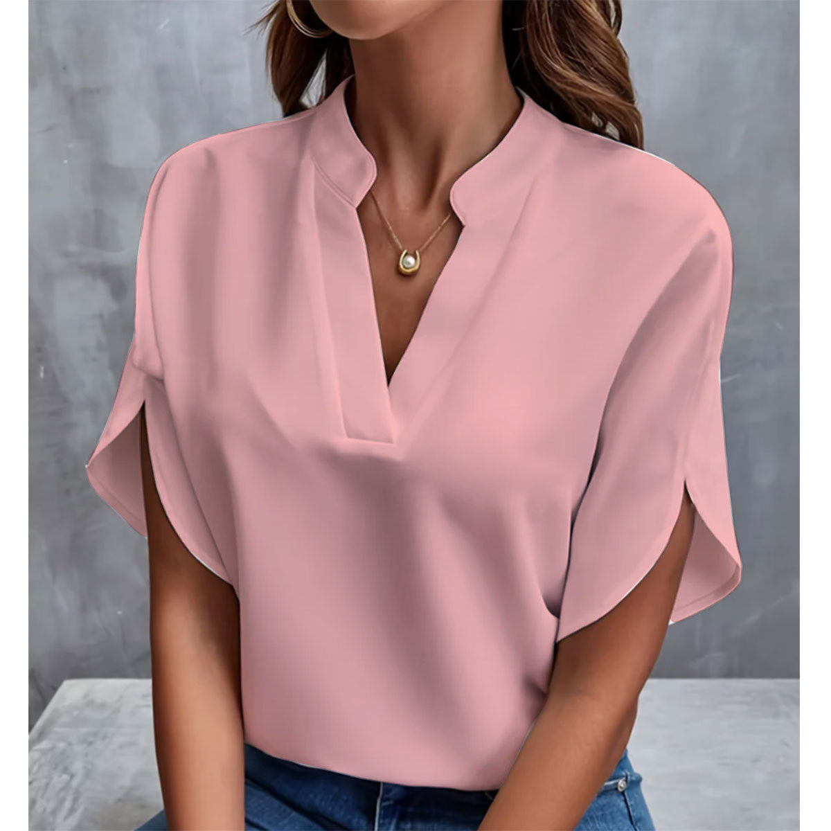 Manon – Blouse d'Été en Mousseline à Manches Courtes, Élégance Décontractée au Quotidien