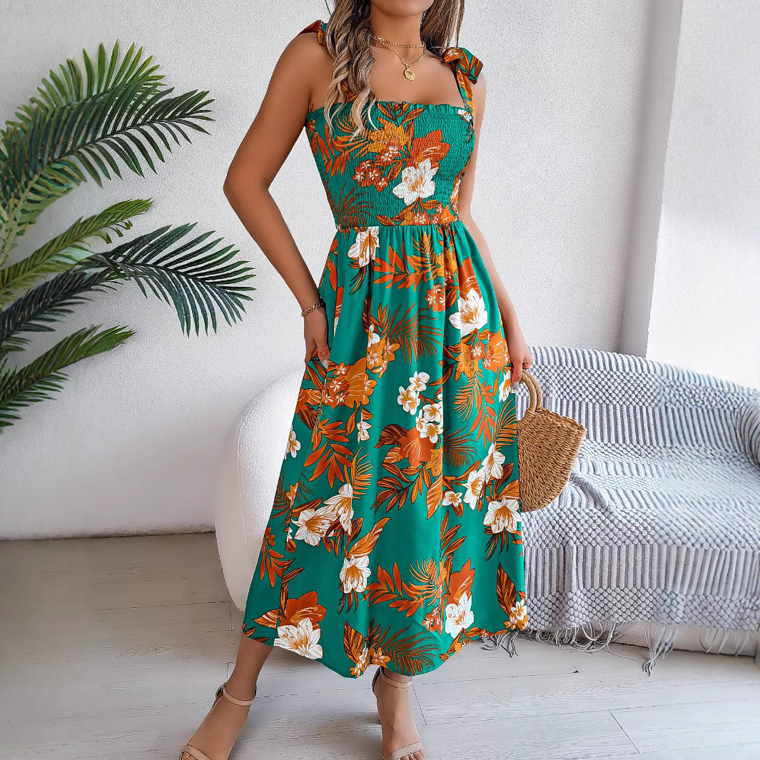 Chloé - Robe Longue à Bretelles Fleurie - Élégance et Fraîcheur pour l'Été