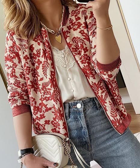 Veste Bomber Femme Lucie Royale : Élégance Décontractée avec Motif Géométrique 3D