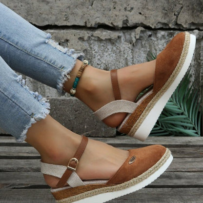 Anaïs - Sandales Compensées en Corde Naturelle au Style Bohème