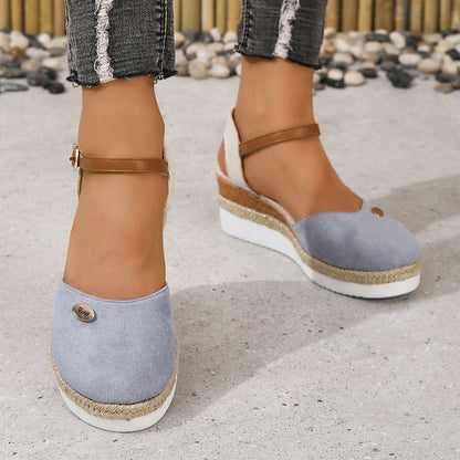 Anaïs - Sandales Compensées en Corde Naturelle au Style Bohème